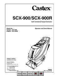 Castex SCX-900/900R Operator ans parts - Tennant Company