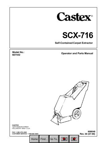 SCX-716 (Castex Carpet Extractor)  - Tennant Company