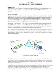 DISPERSION OF A GLASS PRISM - Ryerson Department of Physics