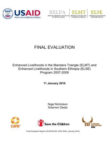 ELMT-ELSE Final Evaluation Report, Nigel Nicholson and Solomon ...