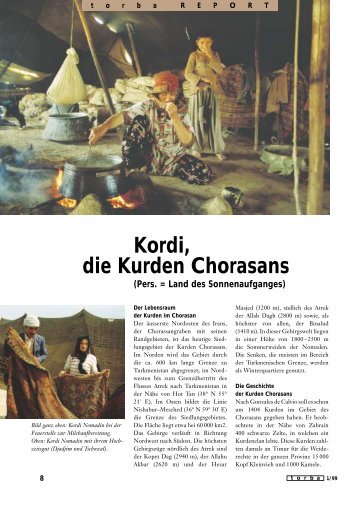 Kordi, die Kurden Chorasans (Pers. = Land des Sonnenaufganges)
