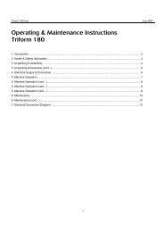 Operating & Maintenance Instructions Triform 180 - C R Clarke