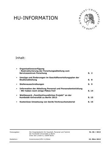 6/2013 - HU-Informationen - Humboldt-UniversitÃ¤t zu Berlin