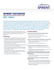 Spirent TestCenter IEEE 1588v2 Datasheet - Spirent Communications