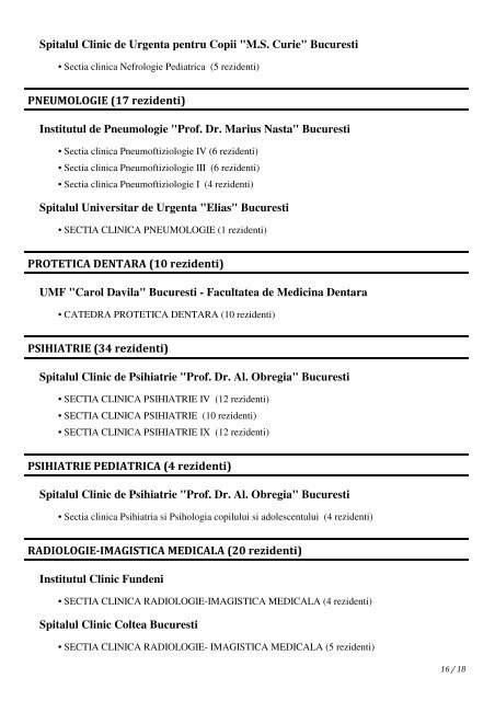 LISTA UNITATILOR DE INDRUMARE METODOLOGICA (pentru ...