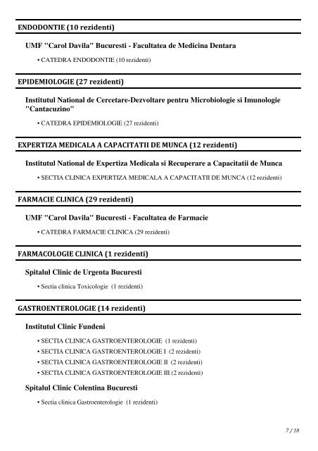 LISTA UNITATILOR DE INDRUMARE METODOLOGICA (pentru ...