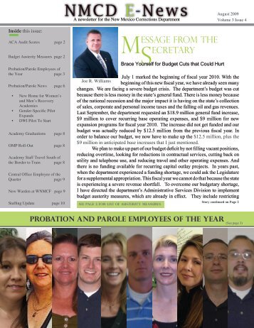 NMCD E-News - New Mexico Corrections Department