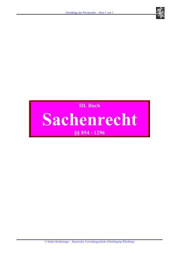 III. Buch â€“ Sachenrecht