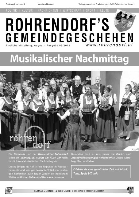 Gemeindezeitung 09/2012 - Rohrendorf bei Krems
