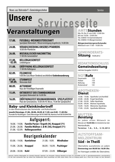 Gemeindezeitung 09/2012 - Rohrendorf bei Krems