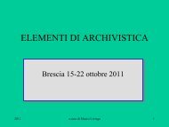 Relazione n.1 del dott. Mauro Livraga - Diocesi di Brescia