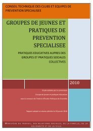 Groupes de jeunes et pratiques de prÃ©vention spÃ©cialisÃ©e