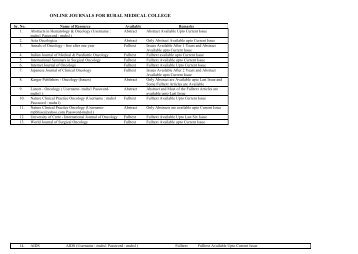 online journals for pims library (rmc) - Pravara Institute of Medical ...