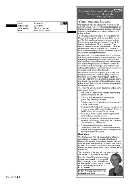 View June's Board Pack - Royal Bournemouth Hospital