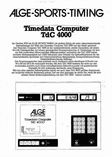 TdC 4000 - Alge-Timing