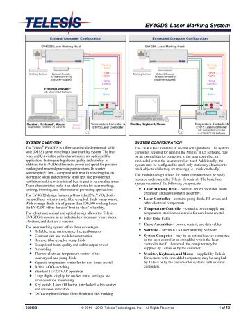 EV4GDS Laser SPECIFICATION DATA SHEET - Telesis ...