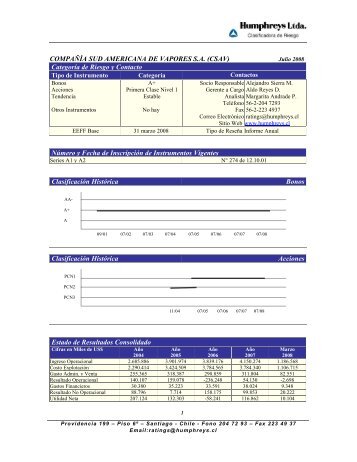 COMPAÃÃA SUD AMERICANA DE VAPORES S.A. ... - Humphreys
