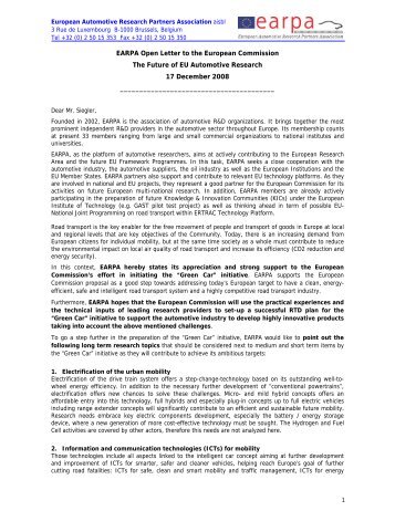 EARPA Open Letter to the European Commission The Future of EU ...