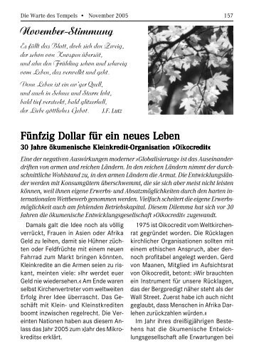 November 2005 - Im PDF-Format - Tempelgesellschaft