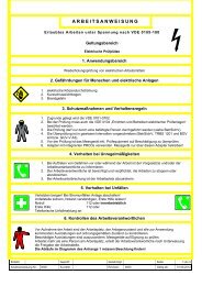 Arbeitsanweisung: Arbeiten unter Spannung nach VDE 0105-100