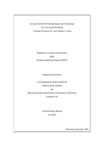 Regulation von G-beta-gamma-Untereinheiten durch Phosducin ...