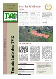 Te nnis Info des TVK - Tennisverein Köppern eV