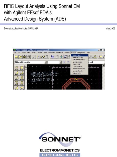 RFIC Layout Analysis Using Sonnet EM with ... - Sonnet Software