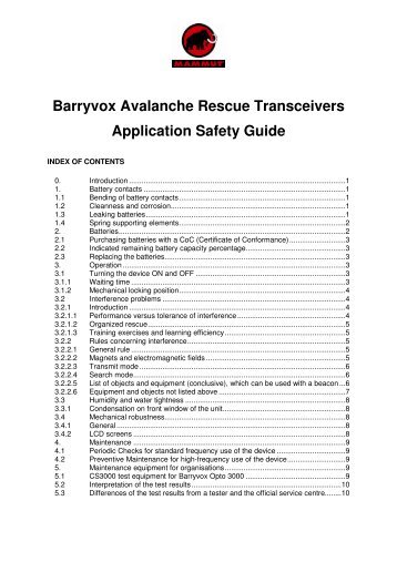 Barryvox Application Safety Guide Version080820 - Mammut