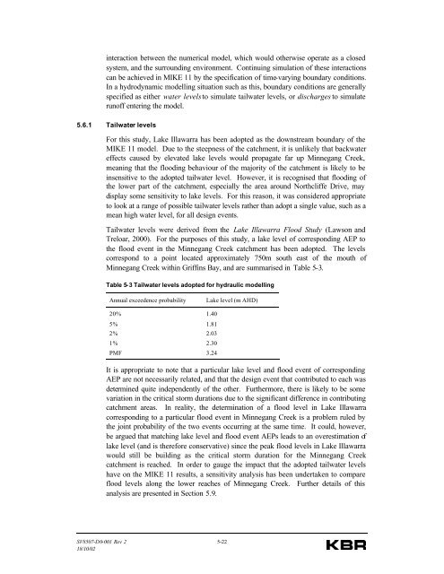 Minnegang Creek Flood Study Report - Wollongong City Council