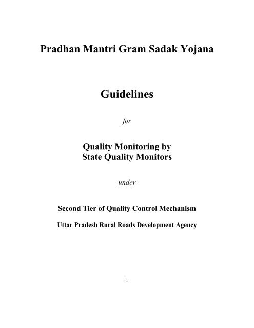 Pradhan Mantri Gram Sadak Yojana - Uprrda.org