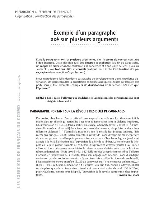 Exemple De Sujet De Dissertation Francais Seconde