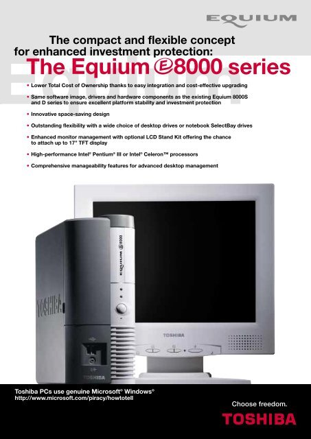 The series Equium 8000 - Toshiba