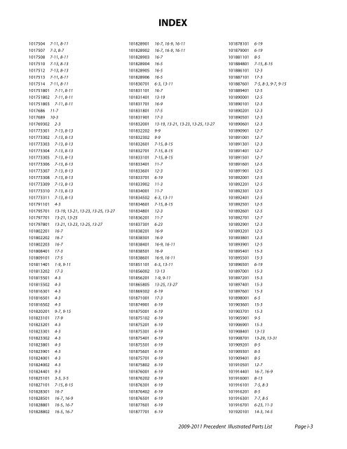 2009-2011 Precedent Illustrated Parts List - Bennett Golf Cars