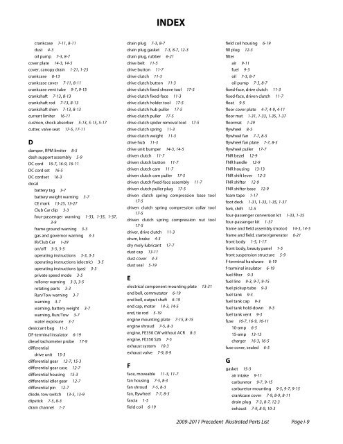 2009-2011 Precedent Illustrated Parts List - Bennett Golf Cars