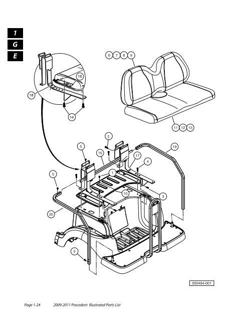 2009-2011 Precedent Illustrated Parts List - Bennett Golf Cars