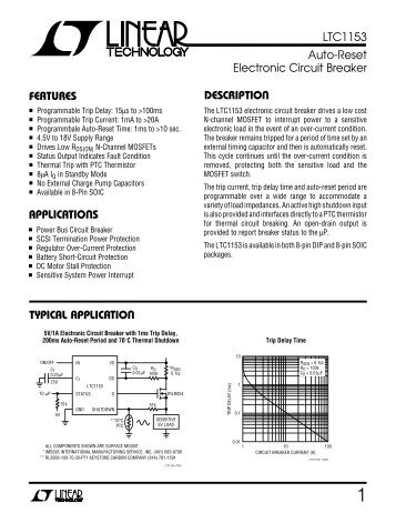LTC1153 - Auto-Reset Electronic Circuit Breaker - Linear Technology