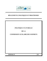 Politique culturelle - Commission Scolaire des Sommets