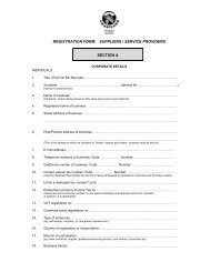 Application form registration as service provider - Swartland ...