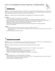 Lab: Investigation of Gas Properties - Procedure - Honors Chemistry ...