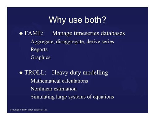 The TROLL-FAME Data Interface - Sungard