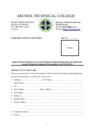 application form-final - Arusha Technical College