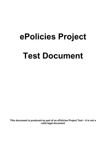 ePolicies Project Test Document - London Market Group