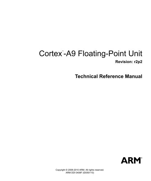 Cortex-A9 Floating-Point Unit Technical Reference Manual - ARM ...