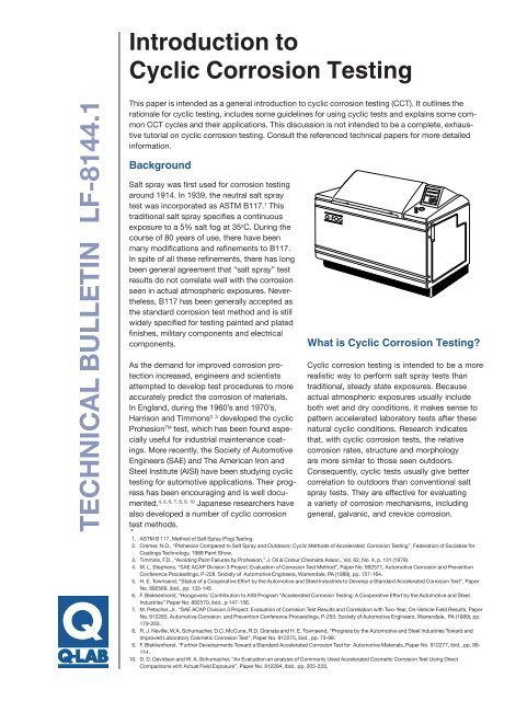 Introduction to Cyclic Corrosion Testing - Q-Lab