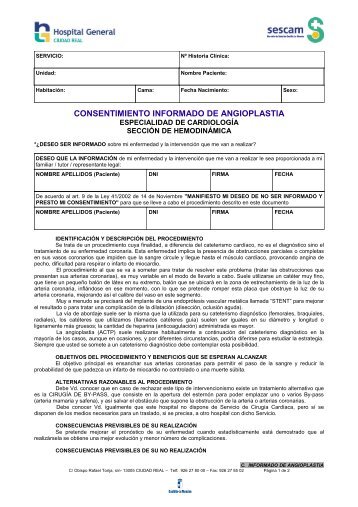 Consentimiento Informado ANGIOPLASTIA CORONARIA
