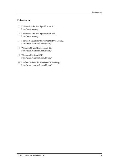 USBIO Driver for Windows CE - Thesycon Systemsoftware ...