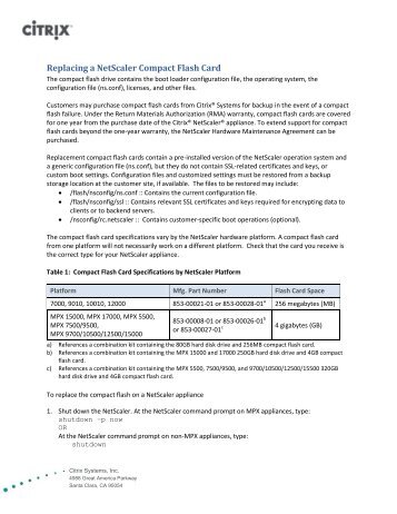 Replacing a Compact Flash Card in a NetScaler Appliance - Citrix ...