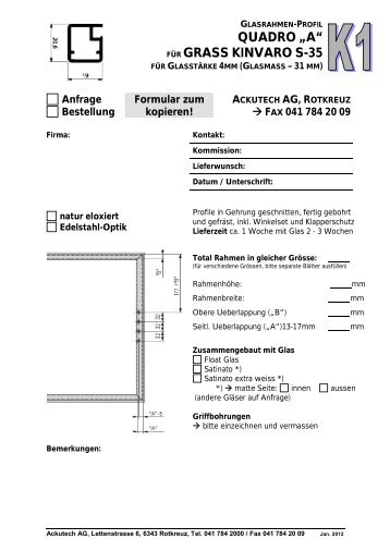 Anfrage-/Bestellformular - Ackutech AG