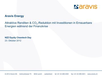 Aravis Energy - NZZ Equity Cleantech Day