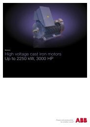 High voltage cast iron motors Up to 2250 kW, 3000 HP - ABB Group